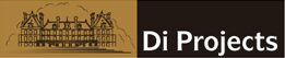 A brown and black banner with an oil rig in the middle.