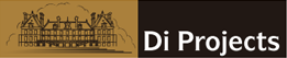 A brown and black banner with an oil rig in the middle.